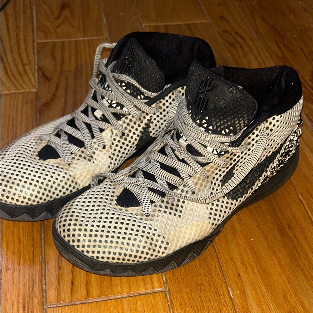 Nike Kyrie 1 BHM Black and White Patterned Sneakers
